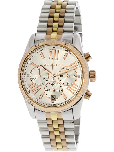 michael kors ladies lexington chronograph watch mk5735|Michael Kors chronograph silver dial.